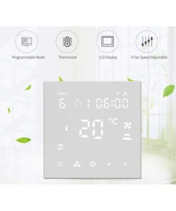Termostato WIFI Per Aria Condizionata Schermo LCD a 4 Tubi Aria Fredda Calda e Ventilazione Fan Coil Thermostat Compatibile Con Amazon Alexa Echo 3A 220V
