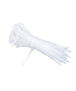 100 Fascette Cablaggio 2.5x100mm Bianche Per Legare Fili e Cavi
