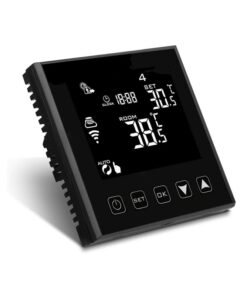 Termostato Wi-Fi Con Touch Nero 220V Compatibile Con Alexa Google Home Per Caldaia A Gas Murale Da Parete Riscaldamento Termosifone Ad Acqua