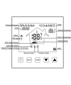 Alternative view of Termostato Wi-Fi Con Touch Nero 220V Compatibile Con Alexa Google Home Per Caldaia A Gas Murale Da Parete Riscaldamento Termosifone Ad Acqua