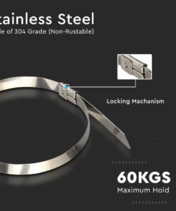 100 Fascette Acciaio Inox 4.6x200mm Stringitubo Metalliche Per Fili e Cavi