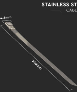 100 Fascette Acciaio Inox 4.6x250mm Stringitubo Metalliche Inossidabili Per Fili