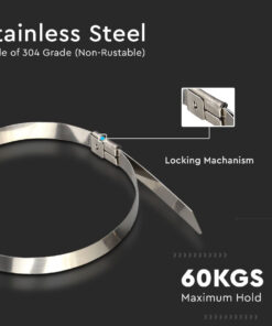 Alternative view of 100 Fascette Acciaio Inox 4.6x300mm Stringitubo Metalliche Inossidabili Per Fili