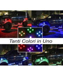 Kit Mini RGB Rock Light Bluetooth APP Sensore Musica Con 8 Luci Led 12V 24V IP68 Sottoscocca Per Jeep Off Road SUV Barca