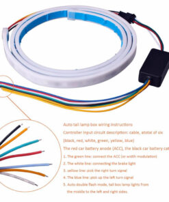 Kit Tubo Striscia Led Per Baule Cofano Posteriore Auto 120cm Freccia Dinamica Arancione Luci Posizione Stop Posteriore Rosso Retromarcia RGB