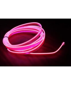 Stringa EL Striscia Neon Led Rosa 5 Metri Flessibile Tagliabile Luce Decorativa Atmosfera Per Interno Auto Camion Camper Sfilata Moda