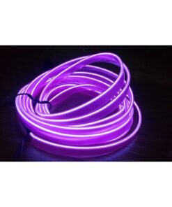 Stringa EL Striscia Neon Led Viola 5 Metri Flessibile Tagliabile Luce Decorativa Atmosfera Per Interno Auto Camion Camper Sfilata Moda