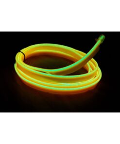 Stringa EL Striscia Neon Led Giallo 5 Metri Flessibile Tagliabile Luce Decorativa Atmosfera Per Interno Auto Camion Camper Sfilata Moda