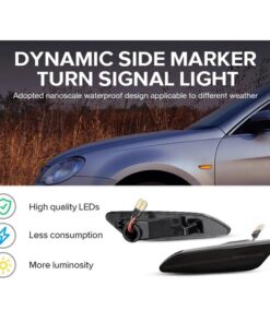 Kit Freccia Laterale a Led Side Marker Dinamica Lente Fume Alfa Romeo 147 156 Fiat Tipo Lancia Delta III Ypsilon