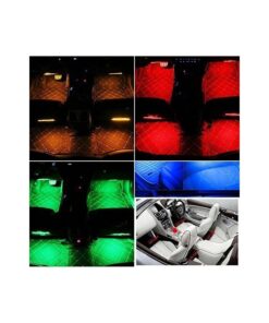 Kit Striscia Barra Led RGB 4X18cm 12V Telecomando IR Sensore Voce Musica Controllo IP67 Per Decorazione Auto Interno Esterno