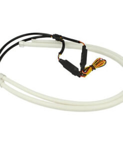 Kit Tubo Neon Strip Led Auto 60cm Bicolor Flessibile Tagliabile Bianco Per Luci Diurne DRL Posizione Arancione Per Freccia Stile Audi VW