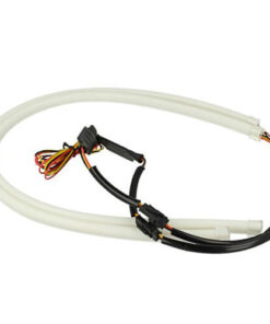 Kit Tubo Neon Strip Led Auto 60cm Bicolor Flessibile Tagliabile Bianco Per Luci Diurne DRL Posizione Arancione Per Freccia Stile Audi VW