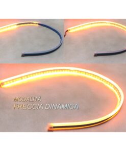 Alternative view of Kit Tubo Neon Striscia Led Auto 60cm X2 Bicolor Flessibile Freccia Sequenziale Arancione e DRL Luce Diurne Bianco Style Audi VW GTI R-LINE