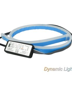 Kit Tubo Neon Striscia Led Auto 60cm X2 Bicolor Flessibile Freccia Sequenziale Arancione e DRL Luce Diurne Bianco Style Audi VW GTI R-LINE