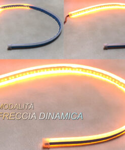 Kit Tubo Neon Striscia Led Auto 60cm Freccia Sequenziale Arancione e DRL Luce Diurne Bianco Style Audi VW GTI R-LINE