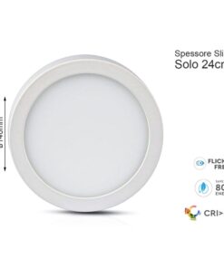Plafoniera Pannello Led Slim Montaggio a Plafone Rotondo 140X24mm 12W 6000K SKU-4912