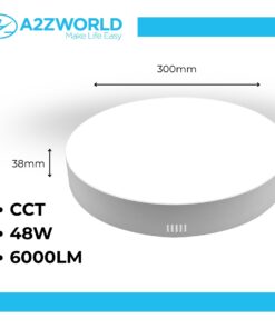 Plafoniera Pannello Led CCT Rotondo D300X38mm 48W 6000LM Montaggio a Plafone