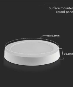 Plafoniera Pannello Led Slim Montaggio a Plafone Rotondo 18W 1980LM 3000K SKU-7876