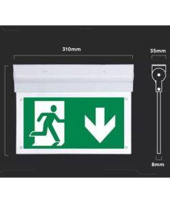 Kit Emergenza Da Parete Muro Soffitto Orientabile 90 Gradi Modalita SA e SE Led Samsung 2W 3 Ore Autonomia Indicatore Uscita Emergenza SKU-836
