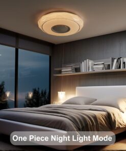 Plafoniera LED CCT Bluetooth Con Altoparlante Musica 48W 4700lm D410x95mm 140° con Telecomando 25-30mmq