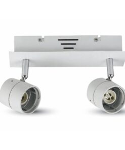Portafaretto Da Soffitto Esterno Per 2 Teste Lampade Led GU10 Orientabile Colore Bianco SKU-3618