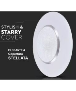 Plafoniera A Led Da Soffitto CCT 3 in 1 Rotonda 60W D500mm Effetto Stellato Cristallo Con Telecomando Incluso SKU-14621