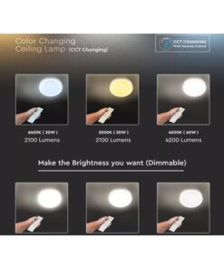 Plafoniera A Led Da Soffitto CCT 3 in 1 Rotonda 60W D510mm Dimmerabile Con Telecomando Incluso SKU-2114751