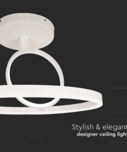 Alternative view of Plafoniera Lampadario LED 37W 4000lm Doppio Anelli Incrociate Colore Bianco D495mm 4000K SKU-14985