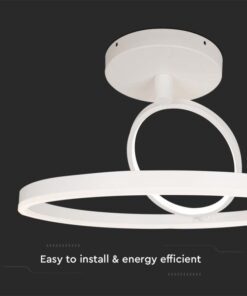 Plafoniera Lampadario LED 37W 4000lm Doppio Anelli Incrociate Colore Bianco D495mm 4000K SKU-14985