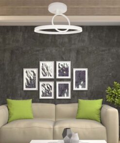 Plafoniera Lampadario LED 37W 4000lm Doppio Anelli Incrociate Colore Bianco D495mm 4000K SKU-14985