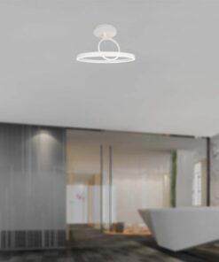 Plafoniera Lampadario LED 37W 4000lm Doppio Anelli Incrociate Colore Bianco D495mm 4000K SKU-14985