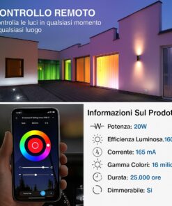 Plafoniera LED WiFi RGB 20W 1600lm Tuya Smart Life D258x58mm