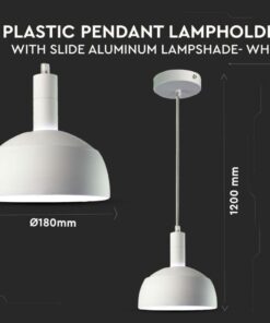 Alternative view of Lampadario LED con Paralume in Alluminio e Portalampada E14 (Max 60W) Colore Bianco SKU 3920