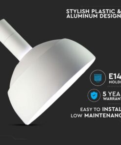 Lampadario LED con Paralume in Alluminio e Portalampada E14 (Max 60W) Colore Bianco SKU 3920