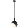 Lampadario LED con Paralume in Alluminio e Portalampada E14 (Max 60W) Colore Nero SKU 3921