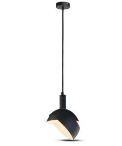 Lampadario LED con Paralume in Alluminio e Portalampada E14 (Max 60W) Colore Nero SKU 3921