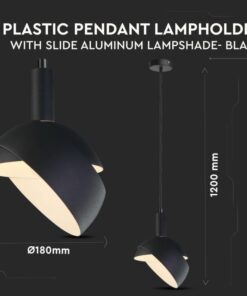 Alternative view of Lampadario LED con Paralume in Alluminio e Portalampada E14 (Max 60W) Colore Nero SKU 3921