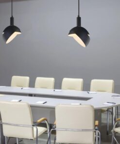 Lampadario LED con Paralume in Alluminio e Portalampada E14 (Max 60W) Colore Nero SKU 3921