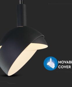 Lampadario LED con Paralume in Alluminio e Portalampada E14 (Max 60W) Colore Nero SKU 3921