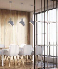 Lampadario LED con Paralume in Alluminio e Portalampada E14 (Max 60W) Colore Grigio SKU 3922