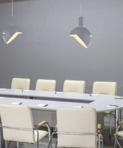 Lampadario LED con Paralume in Alluminio e Portalampada E14 (Max 60W) Colore Grigio SKU 3922