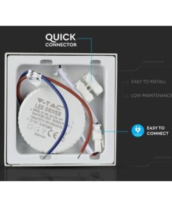 Plafoniera Pannello Led Slim Montaggio a Plafone Quadrato 90X90X24mm 6W 6000K SKU-4909