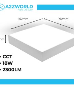 Plafoniera Pannello Led CCT Quadrato 160X160X43mm 18W 2300LM Montaggio a Plafone