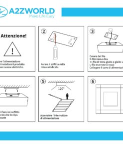 Plafoniera Pannello Led CCT Quadrato 160X160X43mm 18W 2300LM Montaggio a Plafone