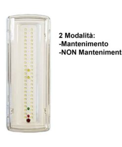 Lampada di Emergenza a LED 3.5W 400lm Luce Fredda 6500K Autonomia 3 Ore Batteria Ricaricabile al Litio Modalità Maintained e Non-Maintained,Montaggio da Parete o Soffitto Come Plafone