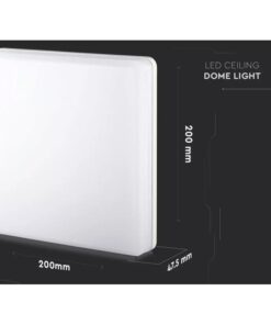 Alternative view of Plafoniera Led Quadrata 15W 100LM/W Caldo 3000K IP44 200X200X48mm Carcassa Bianca SKU-13909