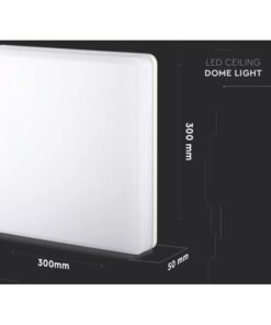 Alternative view of Plafoniera Led Quadrata 25W 100LM/W Freddo 6400K IP44 300X300X48mm Carcassa Bianca SKU-13979