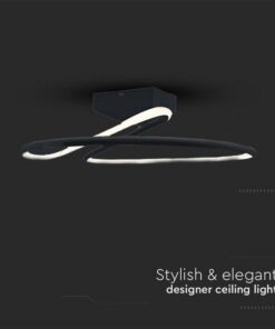 Plafoniera Lampadario LED 20W 2130LM Design Moderno Rotondo Spirale D250X130mm Colore Nero 4000K SKU-6926