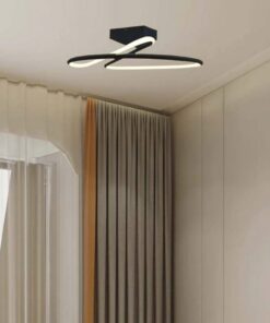 Plafoniera Lampadario LED 20W 2130LM Design Moderno Rotondo Spirale D250X130mm Colore Nero 4000K SKU-6926