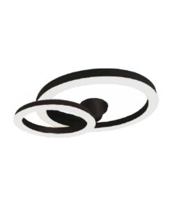 Plafoniera Lampadario LED 20W 2130LM Design Moderno a due Anelli 450X105mm Colore Nero 3000K SKU-7000